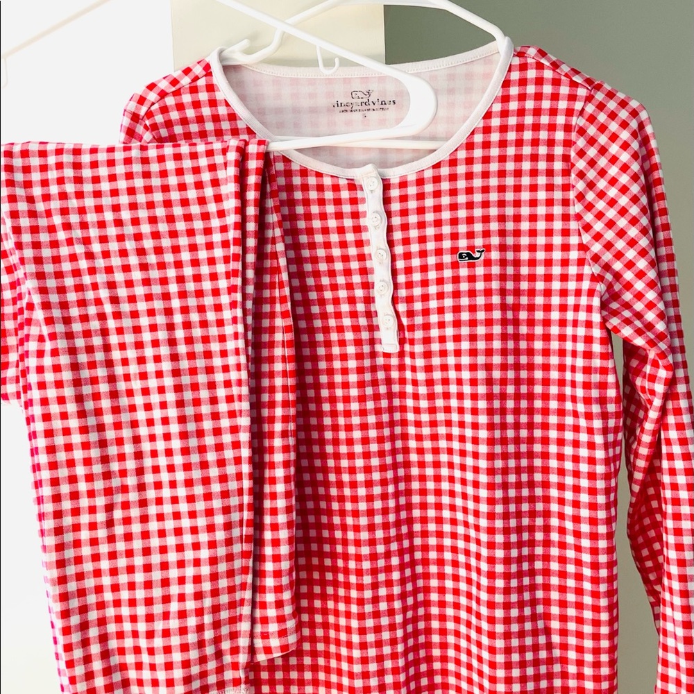 Vineyard vines red & white gingham pj’s
